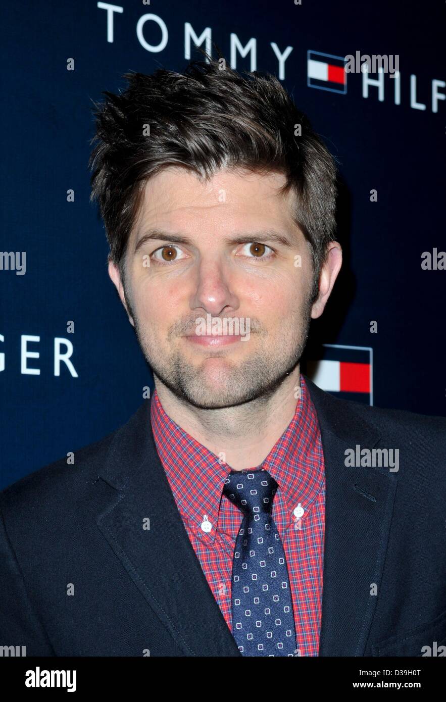 Los Angeles, California, USA. 13th February 2013. Adam Scott at arrivals for Tommy Hilfiger West Coast Flagship Store Opening, Tommy Hilfiger West Hollywood, Los Angeles, CA February 13, 2013. Photo By: Elizabeth Goodenough/Everett Collection/Alamy Live News Stock Photo