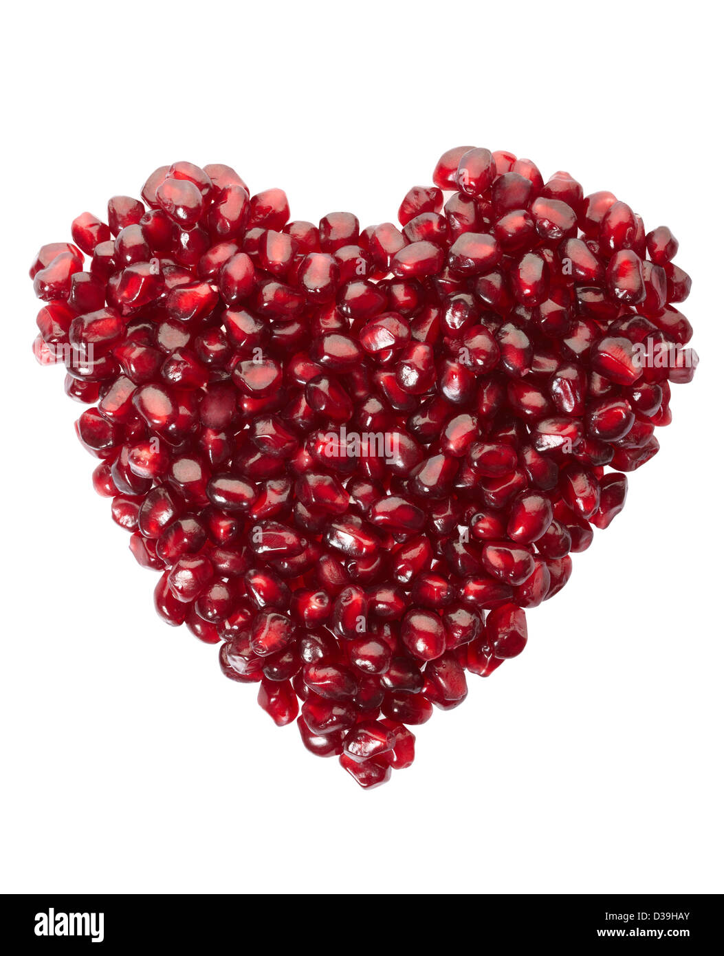 Pomegranate seed heart. Body care Stock Photo