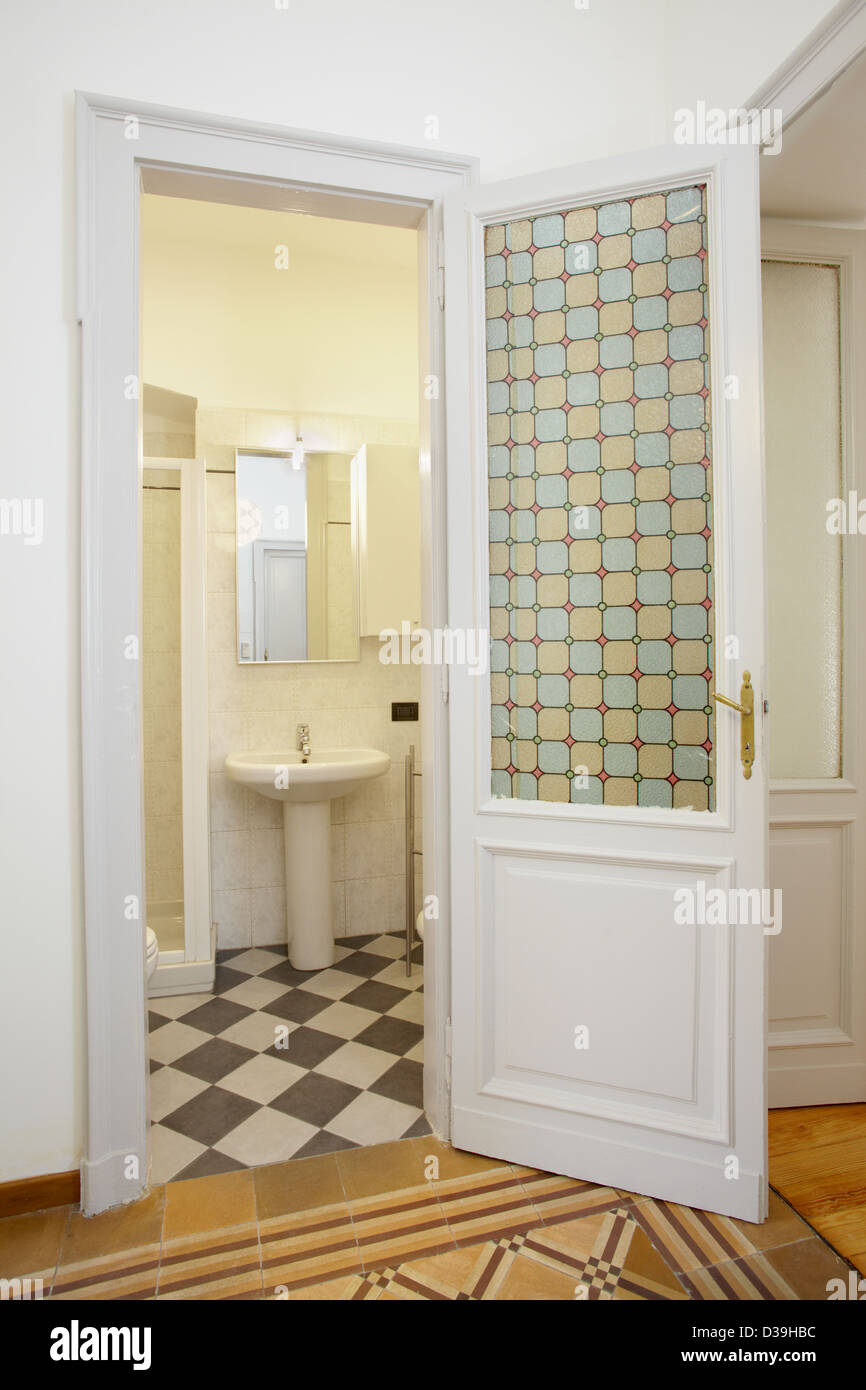 Bathroom in small new apartment Stock Photo