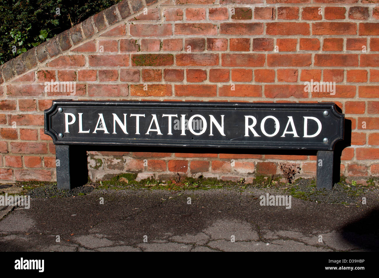 Plantation Road sign, Jericho, Oxford, UK Stock Photo