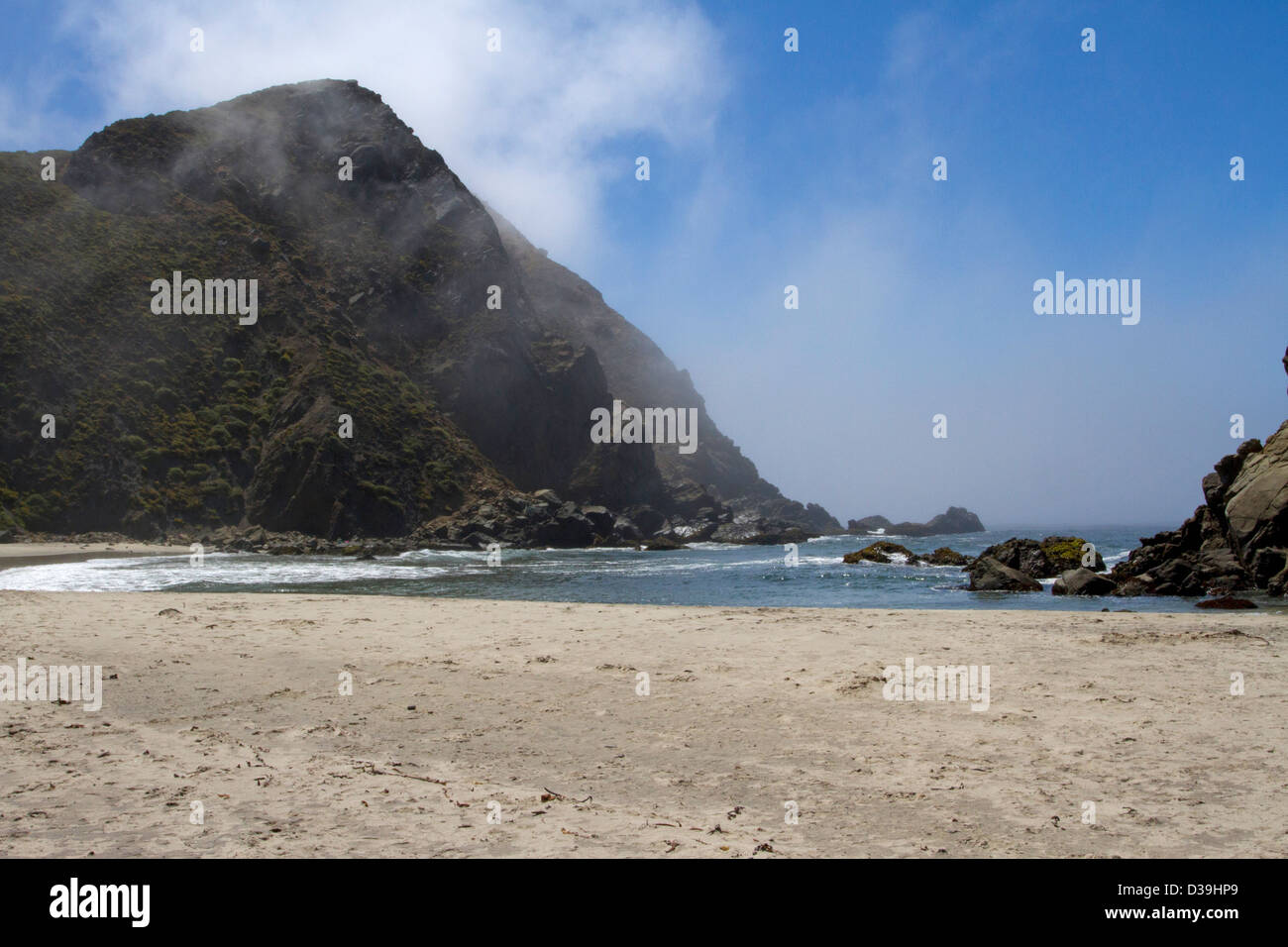Low lying cloud at Pfeiffer Beach, Pfeiffer Big Sur State Park, California, USA in July Stock Photo