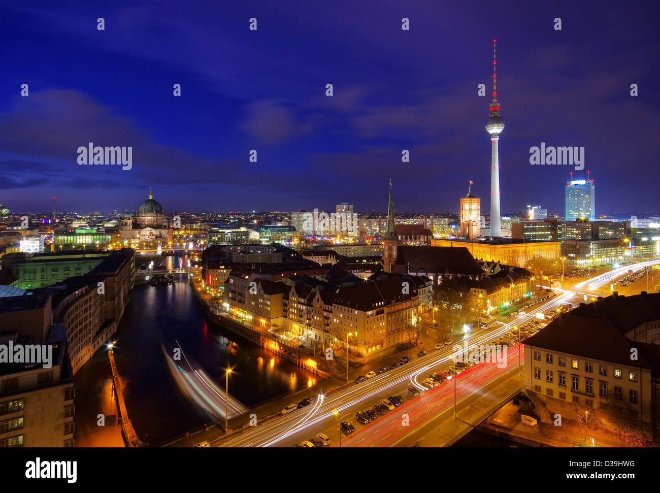 Berlin bei Nacht - Berlin by night 01 Stock Photo