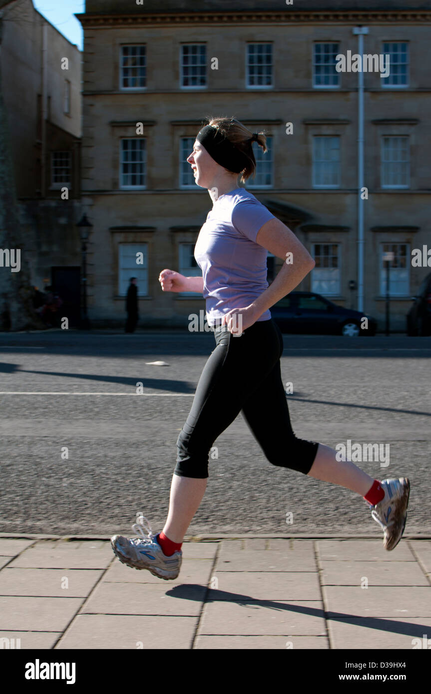 Runner in St. Giles, Oxford, UK Stock Photo Alamy