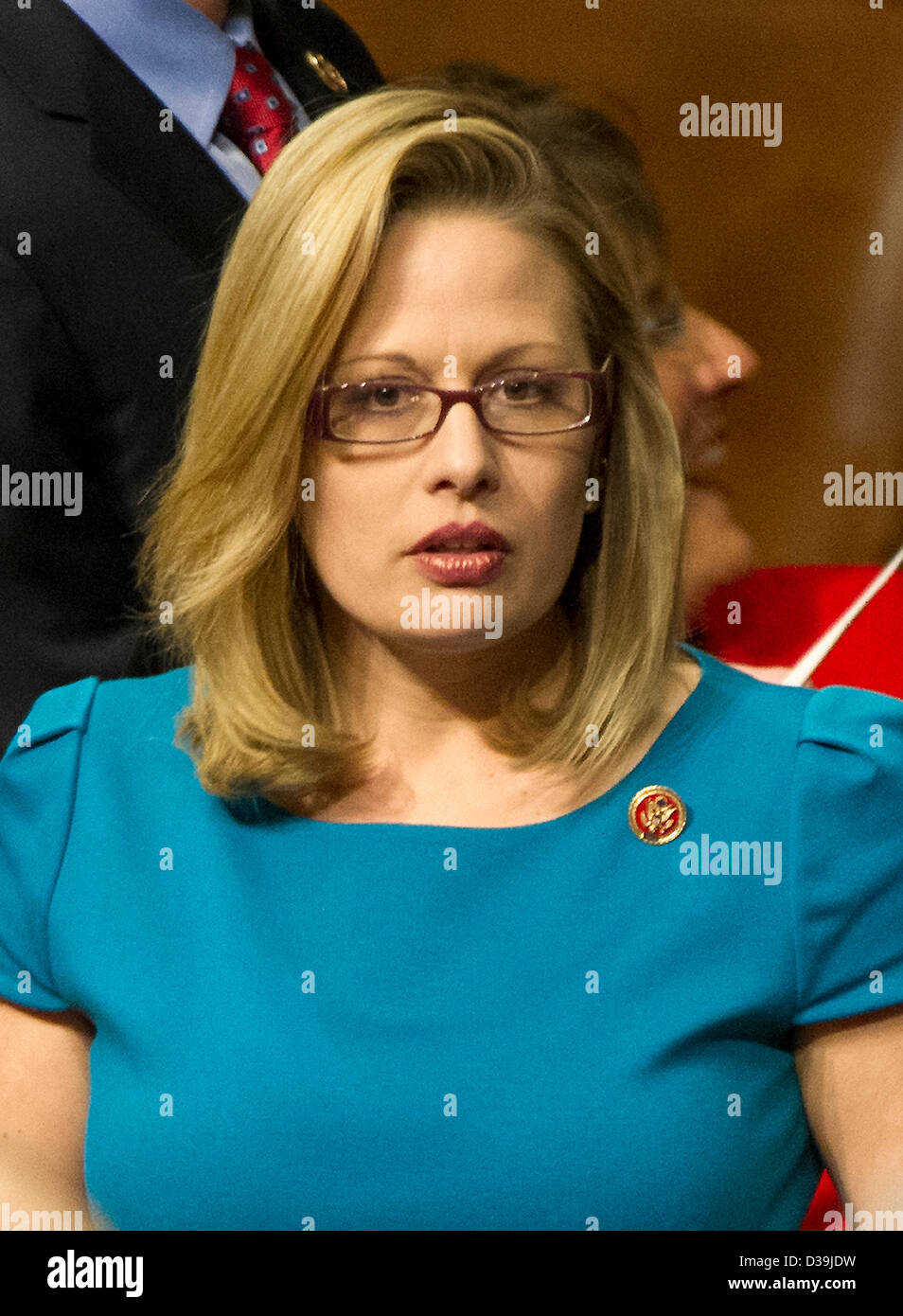 United States Representative Kyrsten Sinema (Democrat of Arizona) waits