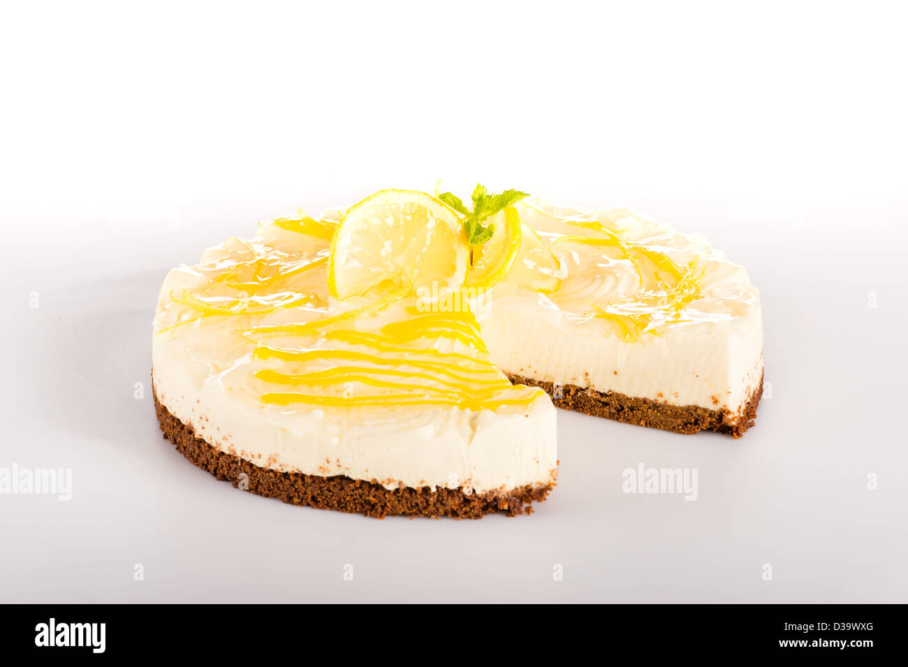 Lemon pie cheesecake dessert delicious creamy sweet pastry Stock Photo