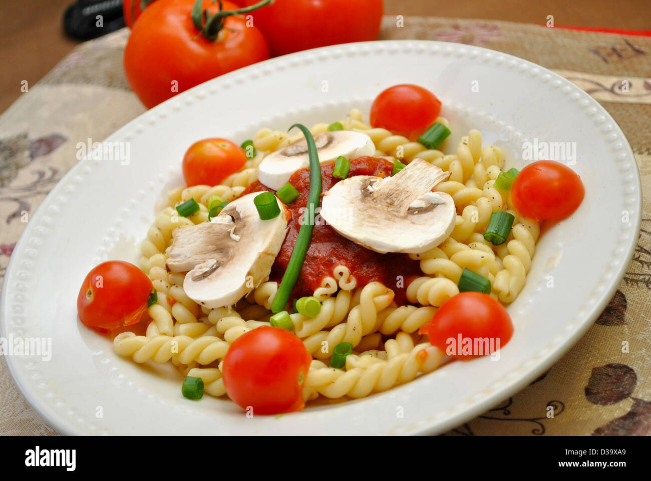 Gourmet Pasta Dinner Stock Photo Alamy