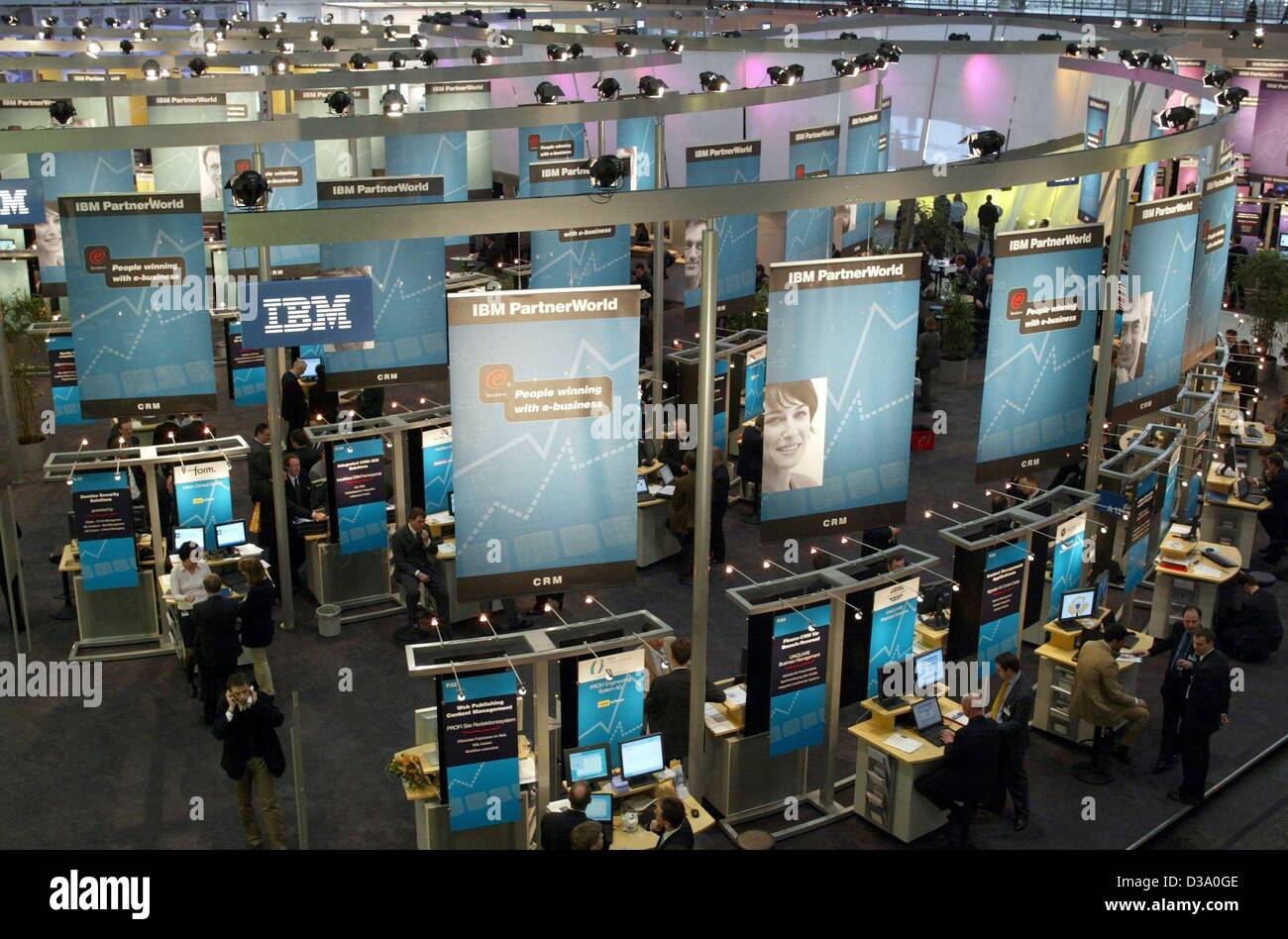 (dpa) The stand of the computer company IBM at the world's largest