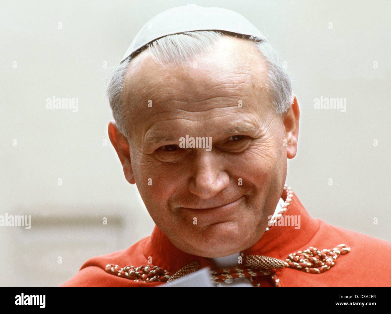 (dpa) - Pope John Paul II, head of the catholic church, pictured during a visit to the USA, in October 1979. Stock Photo