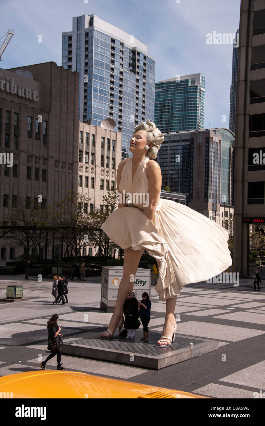 The Marilyn Monroe statue on Michigan Avenue in Chicago IL Illinois USA Stock Photo