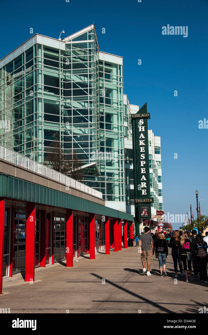 Chicago's Navy Pier is  number one tourist attraction Stock Photo
