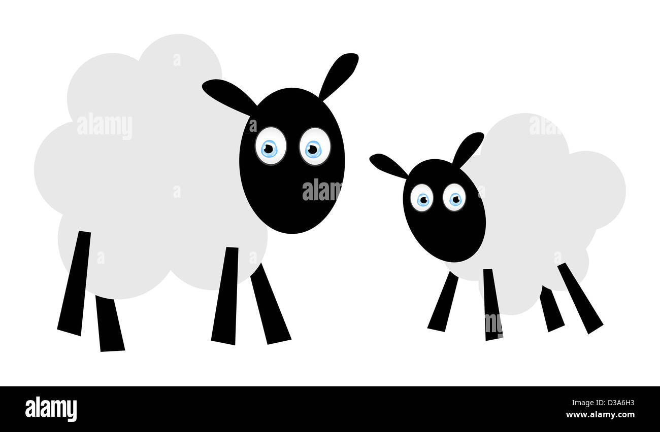 Sheep cartoon drawing illustration hi-res stock photography and images -  Alamy