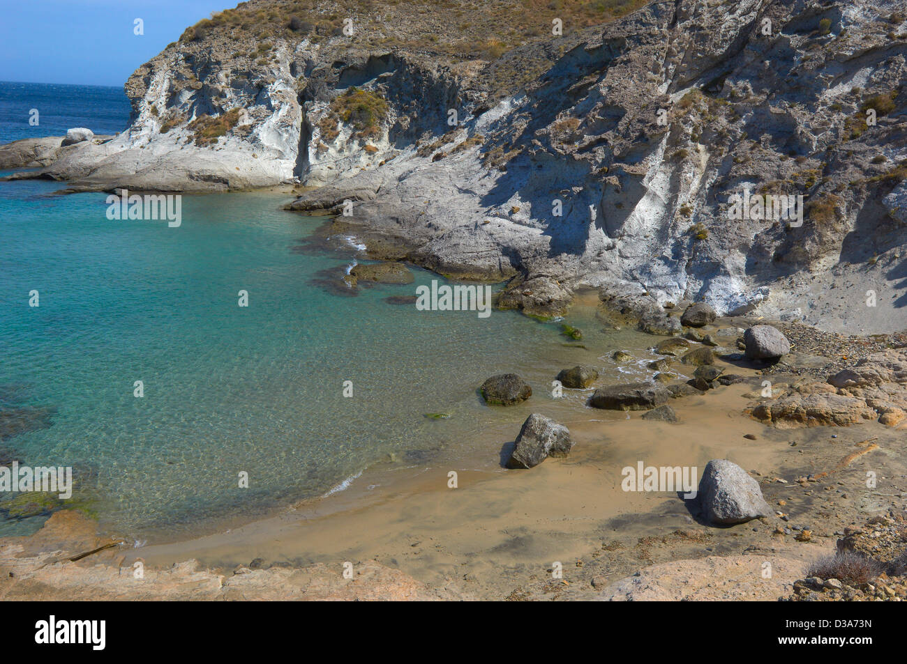 Cabo de Gata, Del Plomo Beach, Cala del Plomo, Cabo de Gata-Nijar Natural Park, Biosphere Reserve, Almeria, Spain, Europe Stock Photo