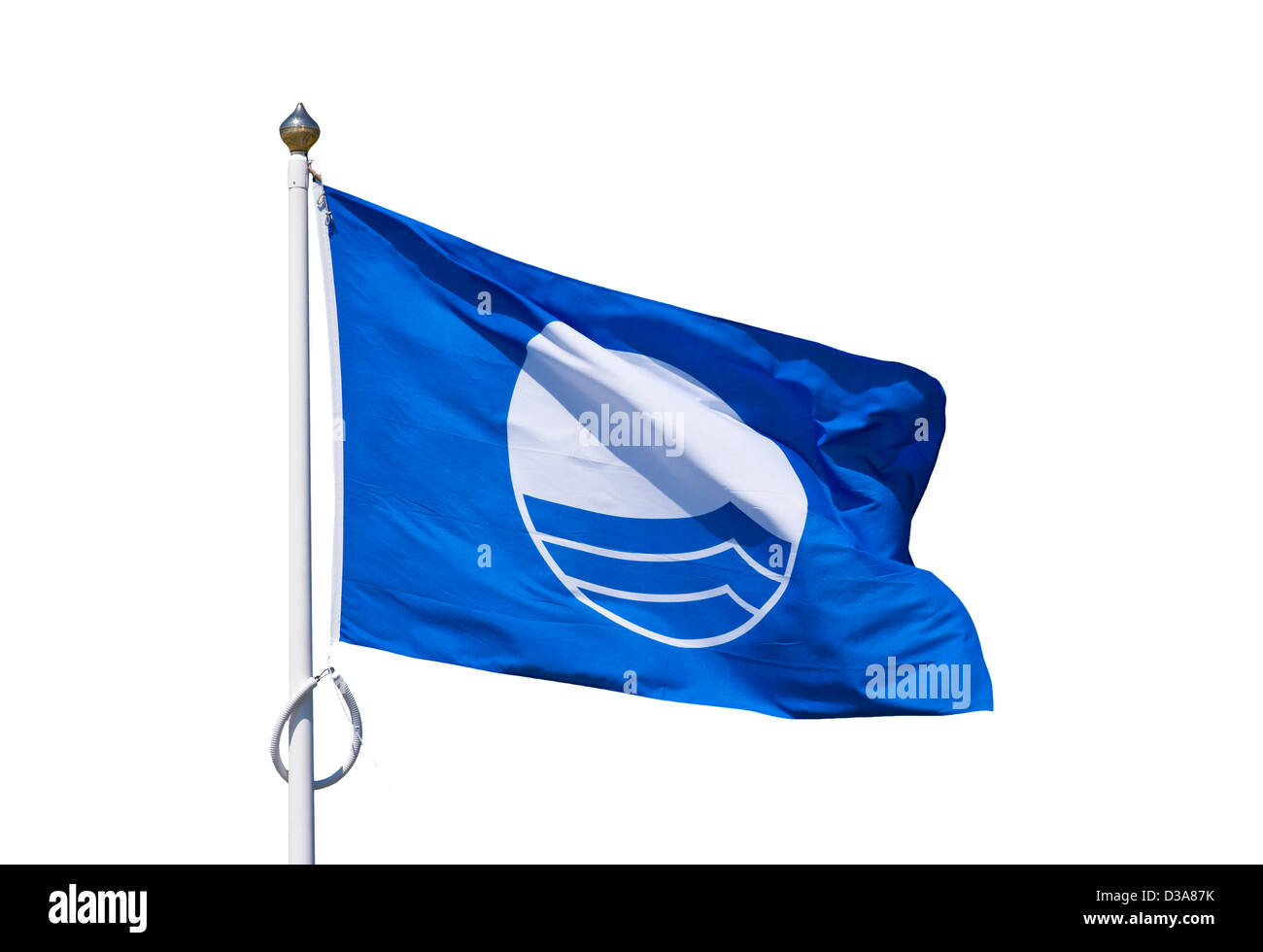 UK Blue Flag Beach Flag Stock Photo