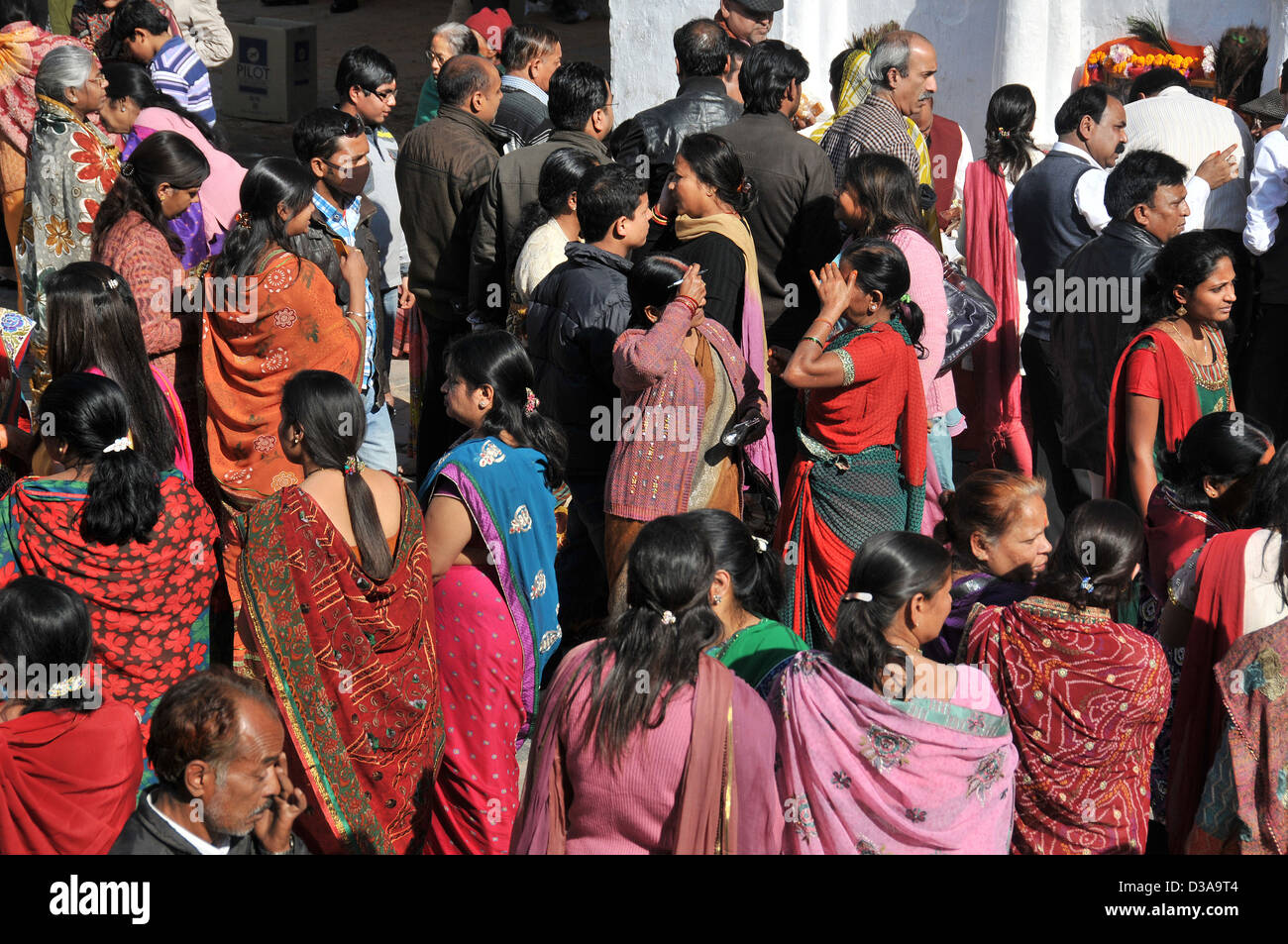 crowd religious ceremony Kathmandu Nepal Stock Photo