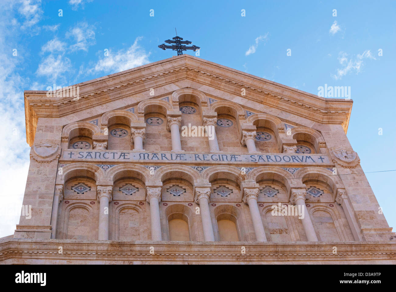 The front facade of the Cattedrale Santa Maria del Castello of Cagliari, Sardinia, Italy Stock The front facade of the Cattedrale Santa Maria del Castello of Cagliari, Sardinia, Italy Stock