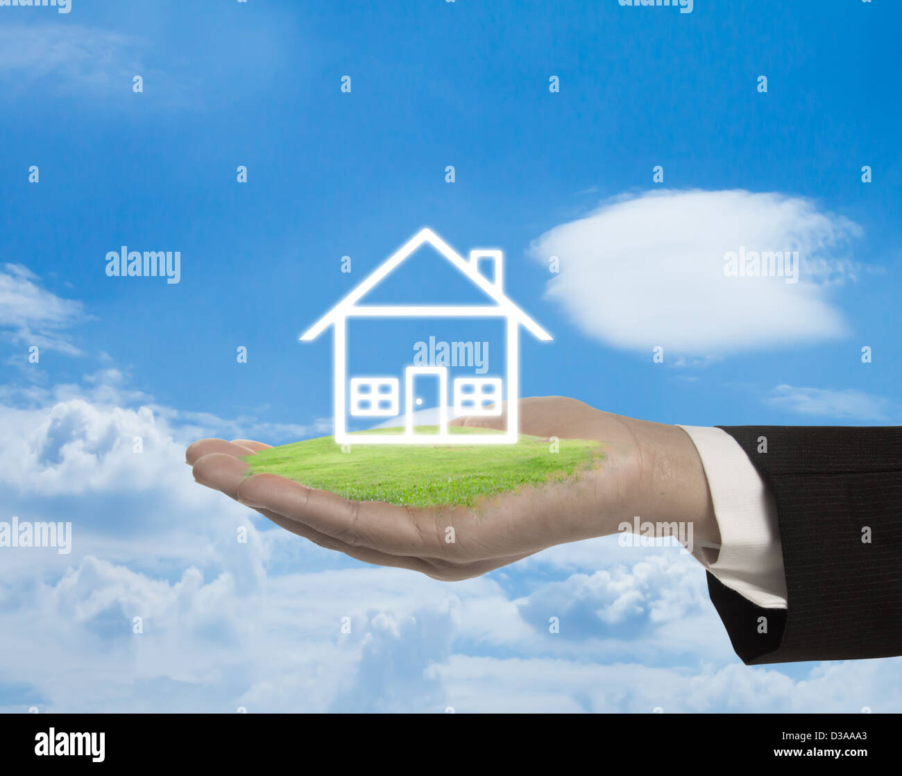 Abstract house on the hand. Stock Photo