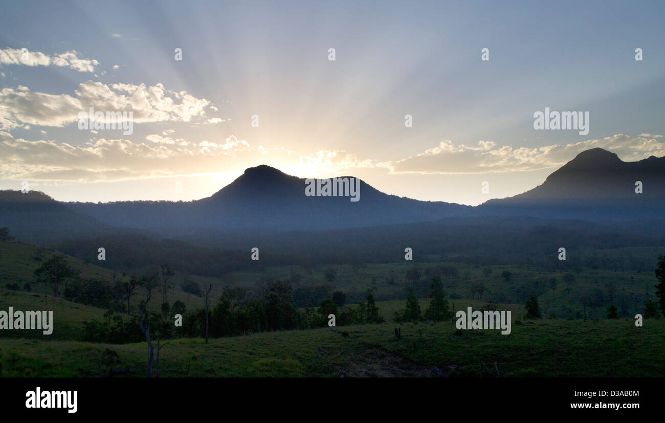 Beatiful Australian mountains in a sunset Stock Photo
