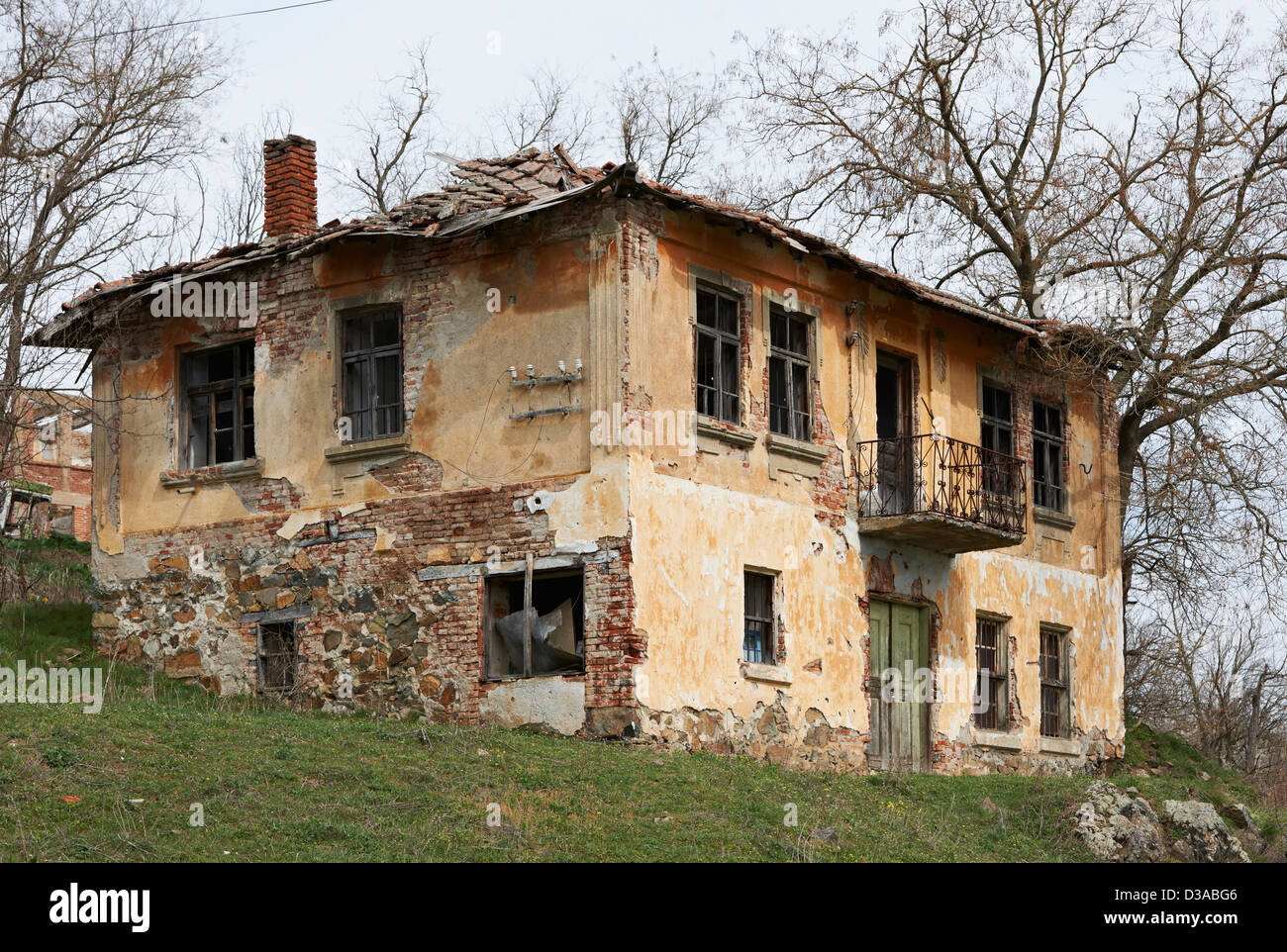 Old abandoned house in village of South-East Bulgaria near Elhovo town ...