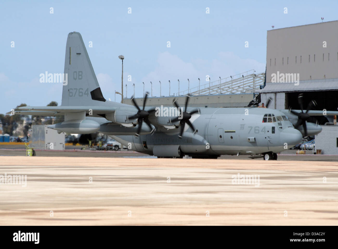 US Marines C-130 Hercules at the Marine Corps Air Station Miramar, California Stock Photo