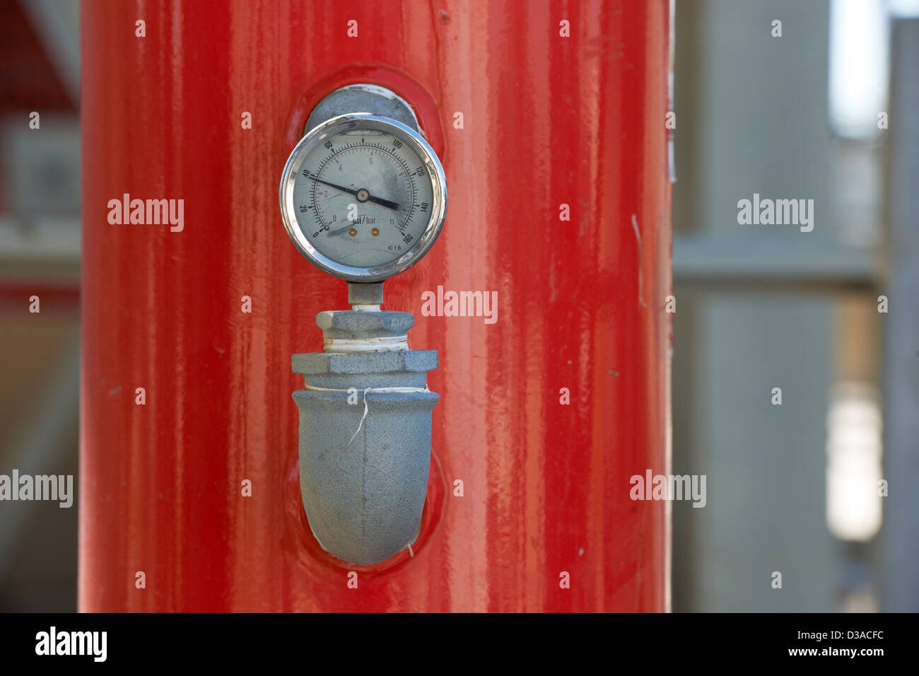 Manometer on industry pipe to measure water pressure Stock Photo Alamy