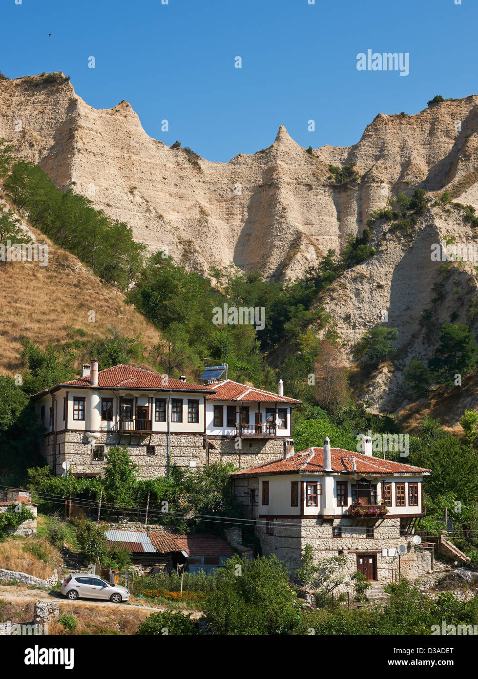 View from smallest town in Bulgaria, Melnik Stock Photo