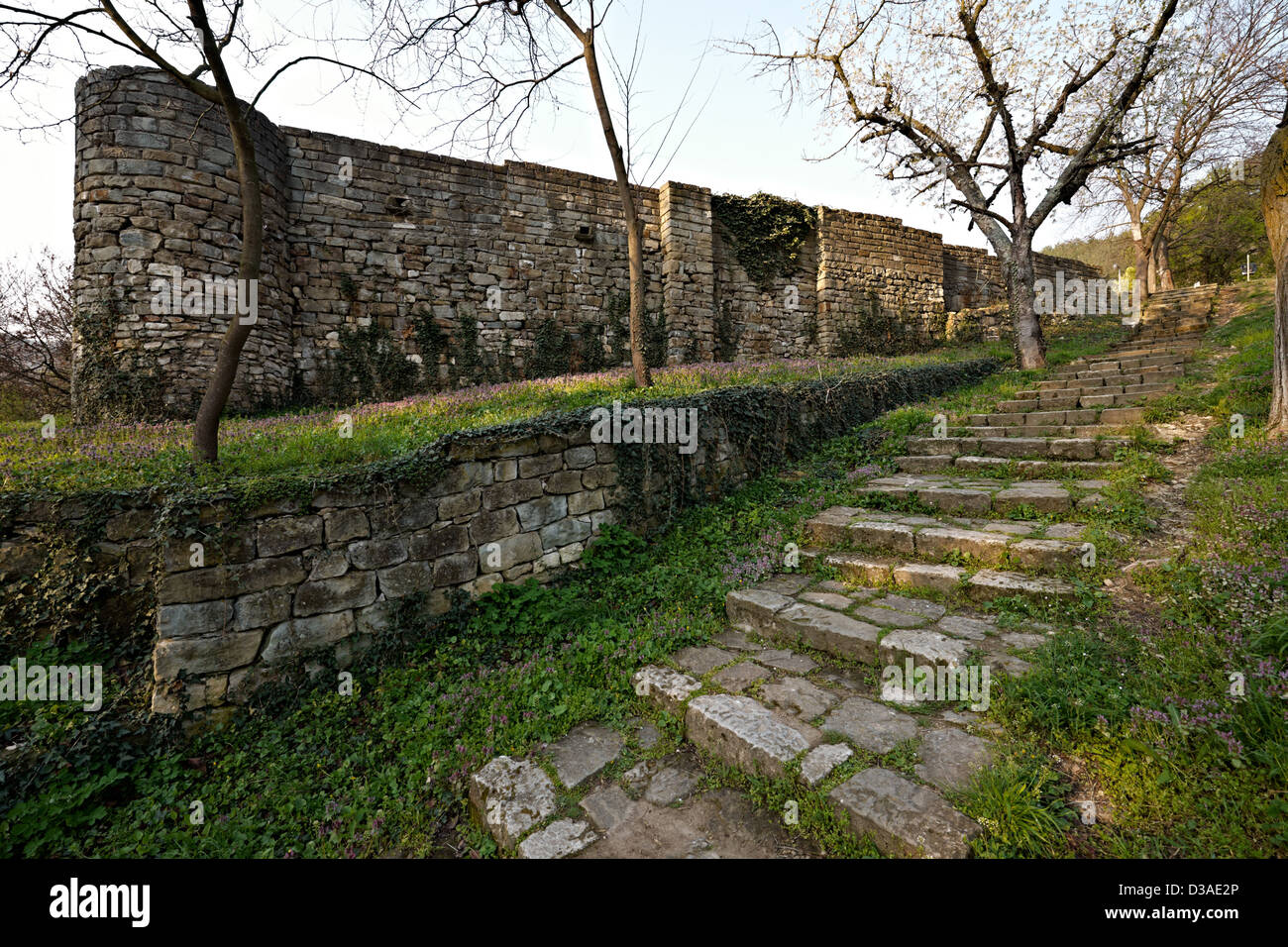 Fortress ruins of the ancient bulgarian capital Preslav. Stock Photo