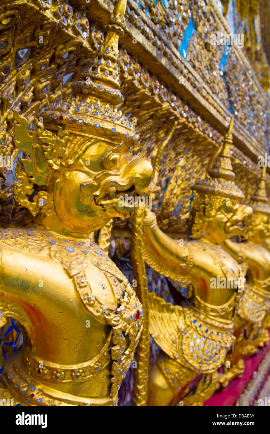 Golden Garudas at Grand Palace, Bangkok Stock Photo