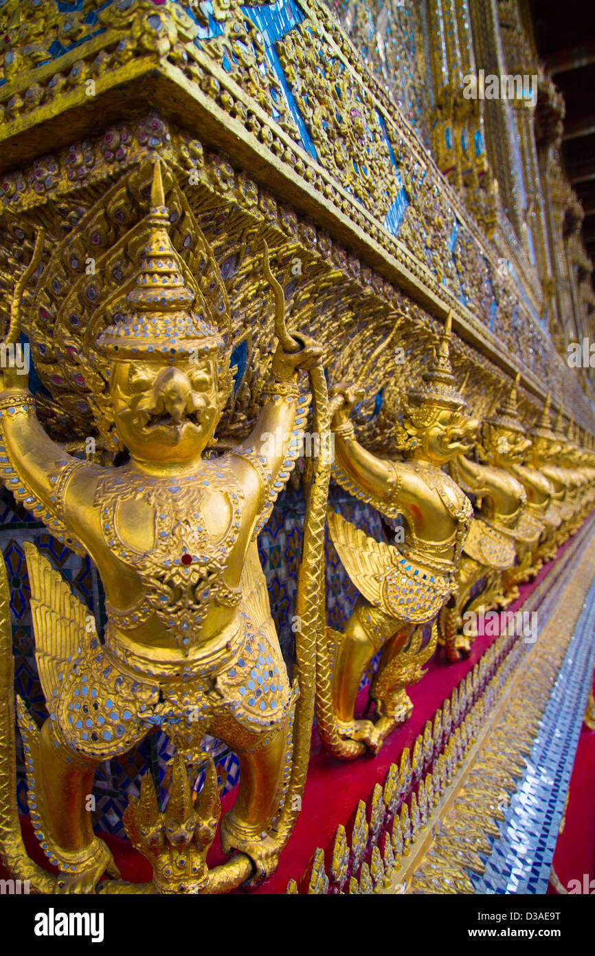 Golden Garudas at Grand Palace, Bangkok Stock Photo