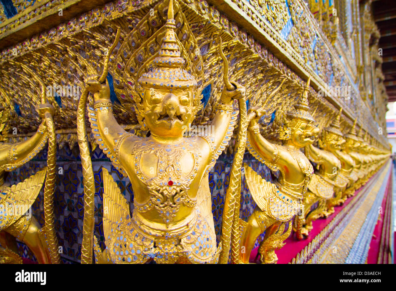 Golden Garudas at Grand Palace, Bangkok Stock Photo