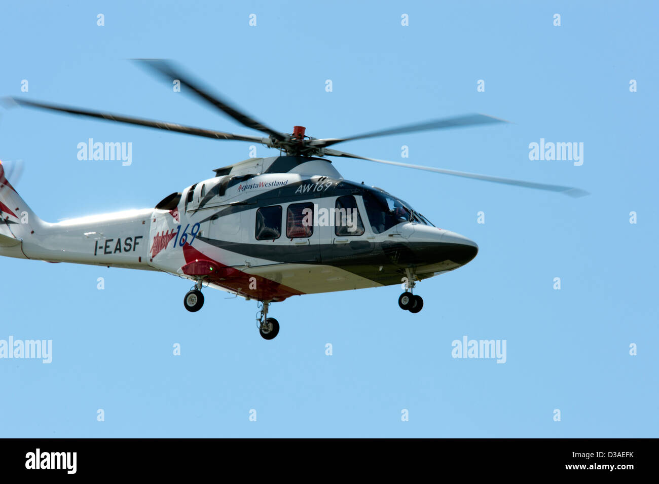 Agusta Westland helicopters flying during the Farnborough Airshow in