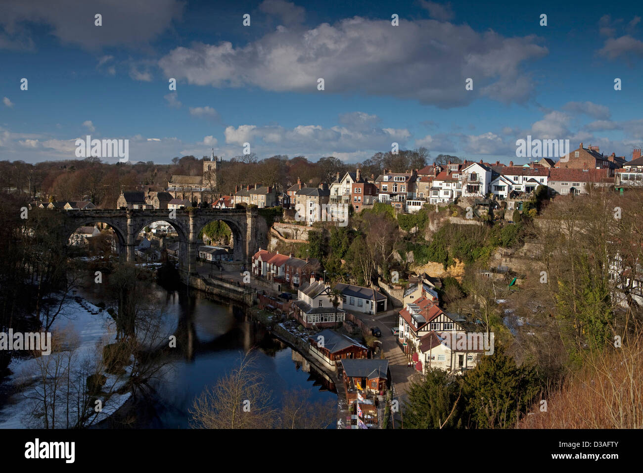 Knaresborough is an old and historic market town, spa town and civil parish in the Borough of Harrogate, Stock Photo