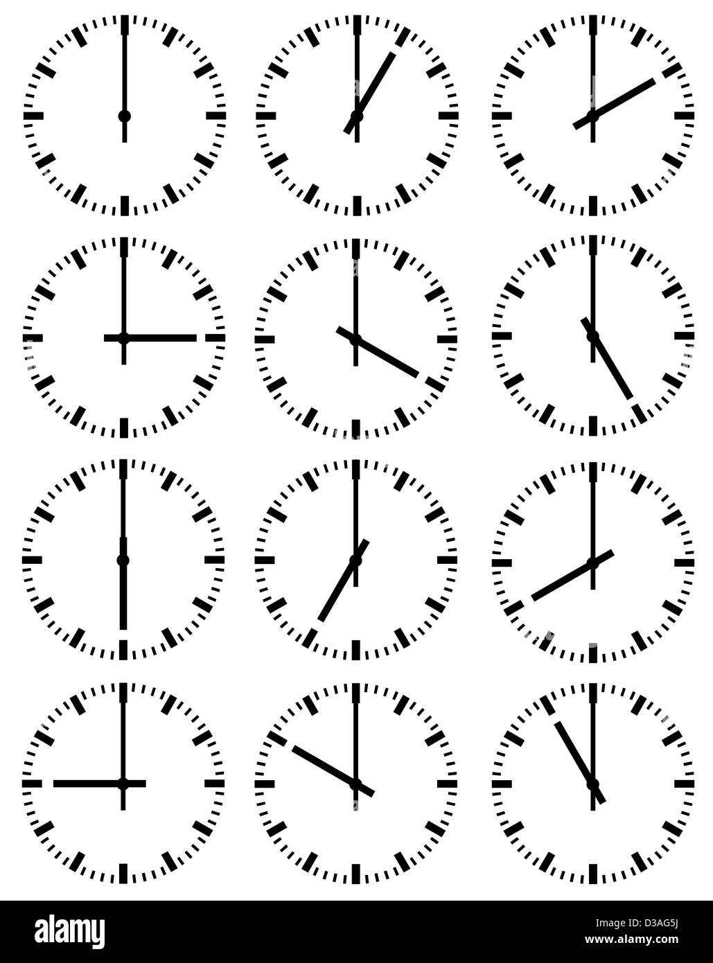 Collage numbers clocks Black and White Stock Photos & Images Alamy