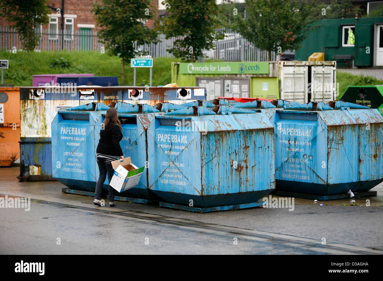 Recycling Centre  for domestic use in Leeds Stock Photo