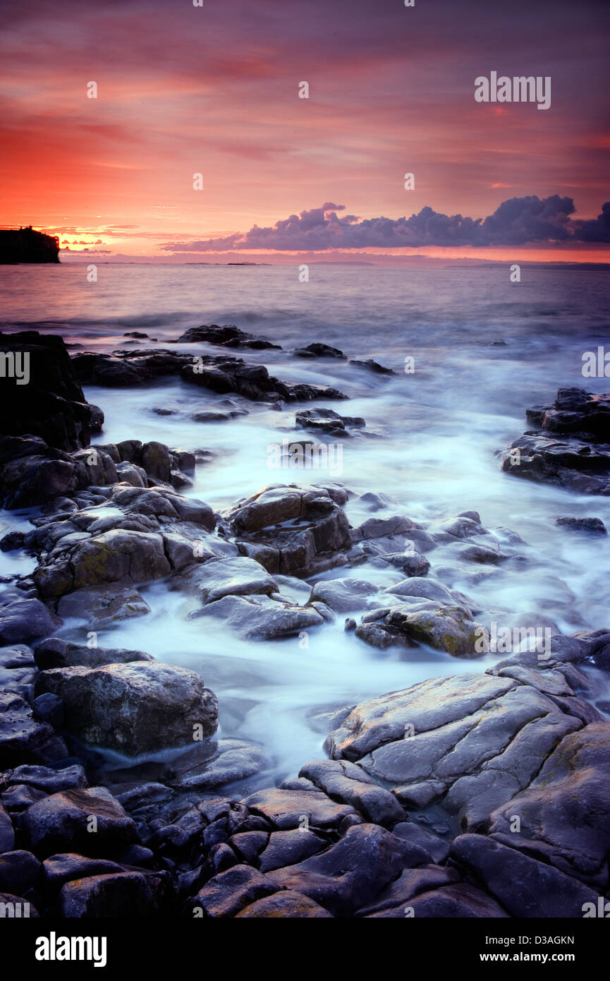 Rest Bay sunrise, Porthcawl Stock Photo