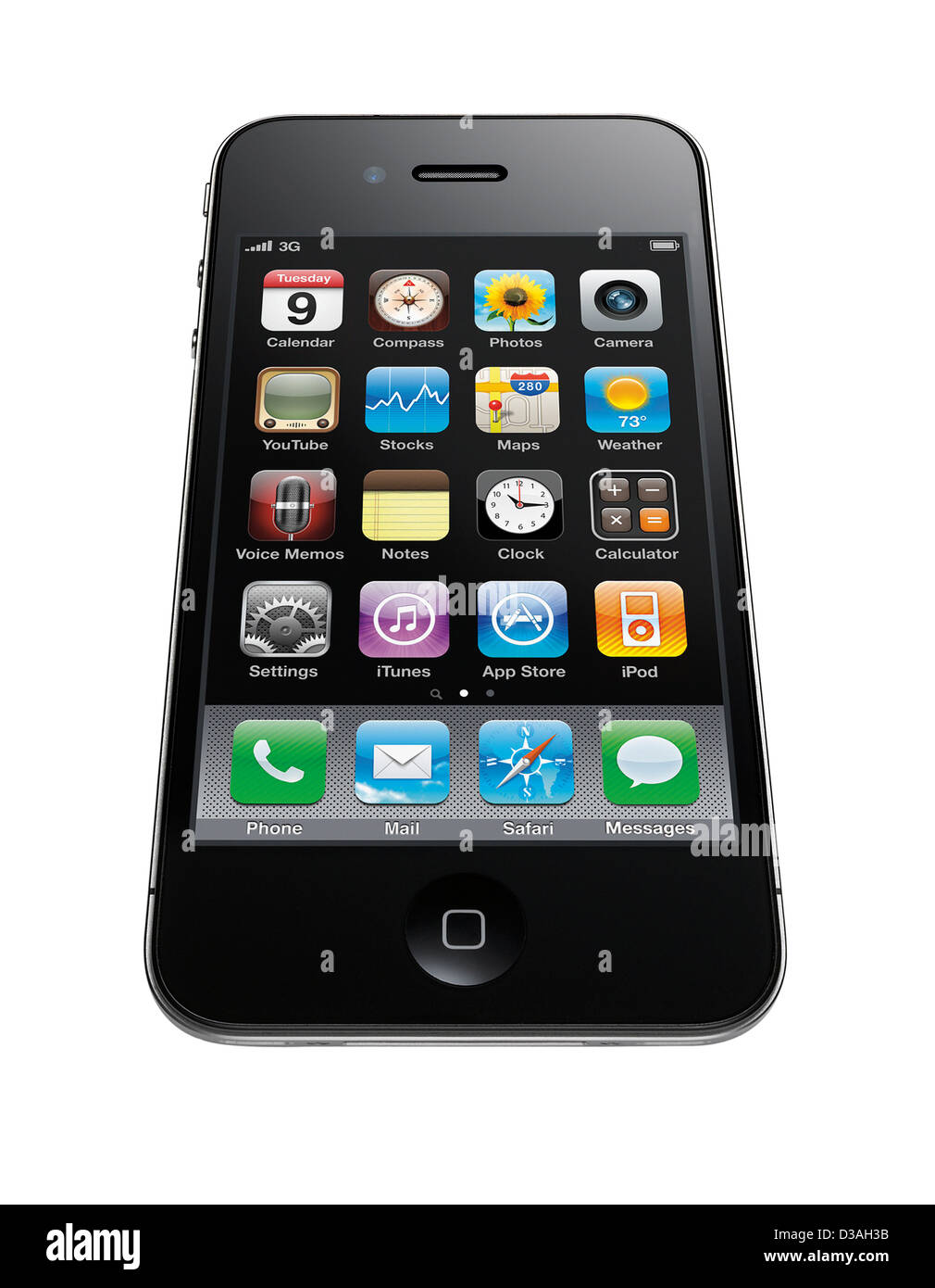 A cut out shot of an iPhone 4 with perspective Stock Photo