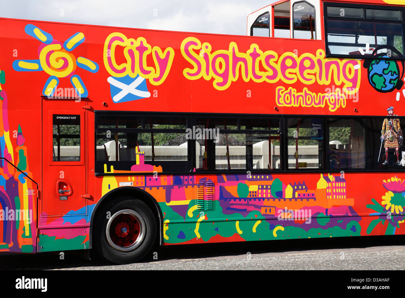 Detail of an Open Top City Sightseeing Tour Bus, Edinburgh, Scotland, UK Stock Photo