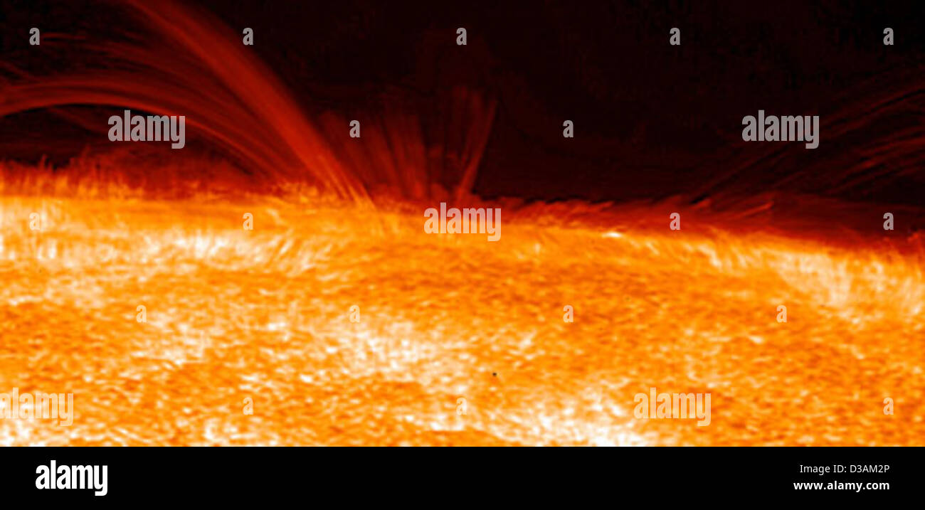 Sun's Chromosphere (NASA, Sun, Hinode, March 2007) Stock Photo