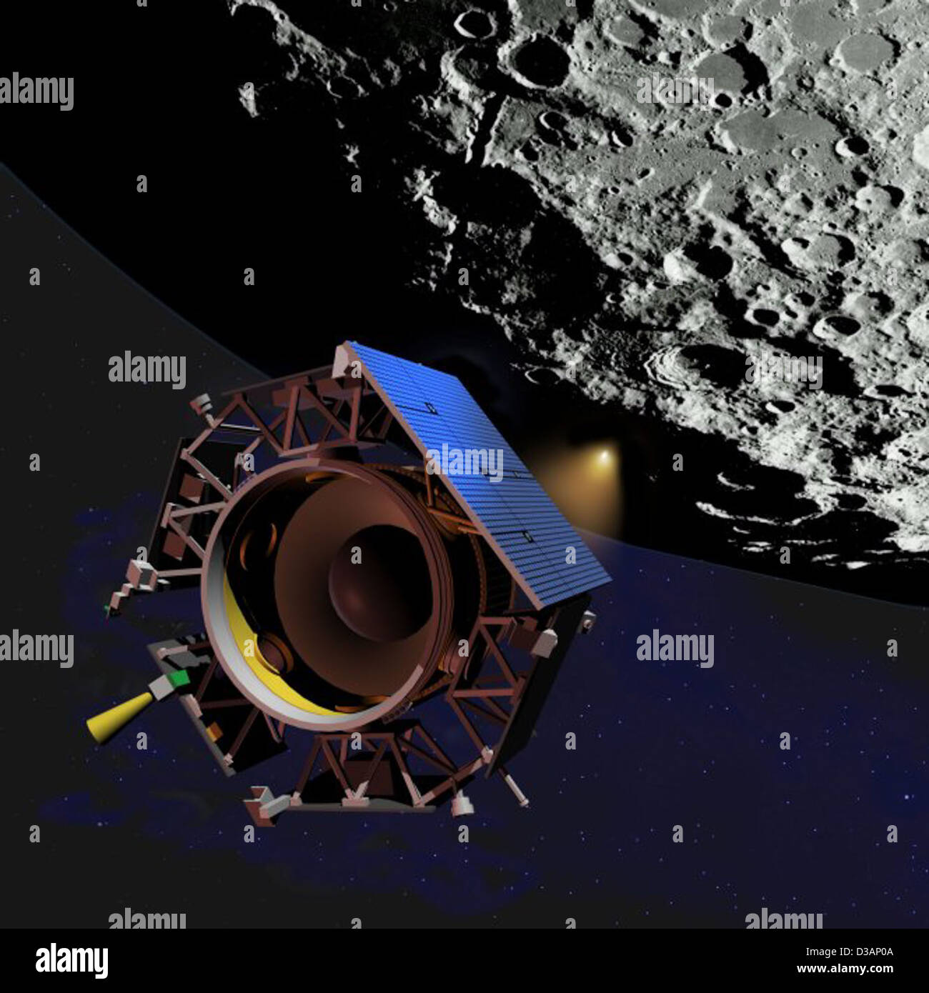 Impact on the Lunar Surface (NASA, Moon, 6/15/09) Stock Photo