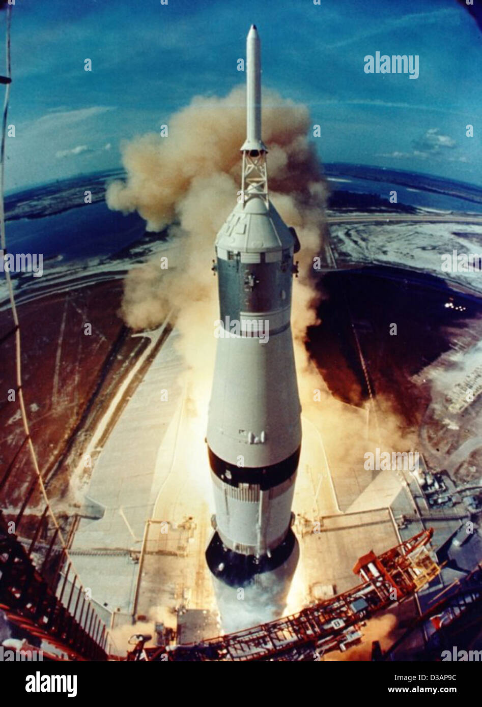 Apollo 11 Liftoff (NASA, Moon, 6/18/09) Stock Photo