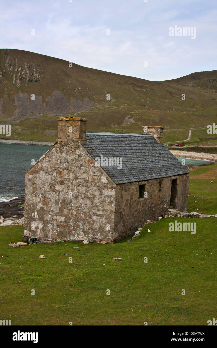 Scotland, United Kingdom, Great Britain, Outer Hebrides, Western Islands, St Kilda, Hirta, stone Cottage Stock Photo