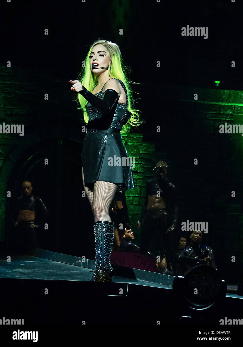 American singer Lady Gaga performs during her Born This Way Ball tour in Toronto, Ontario, Canada on Friday February 8, 2013. Stock Photo