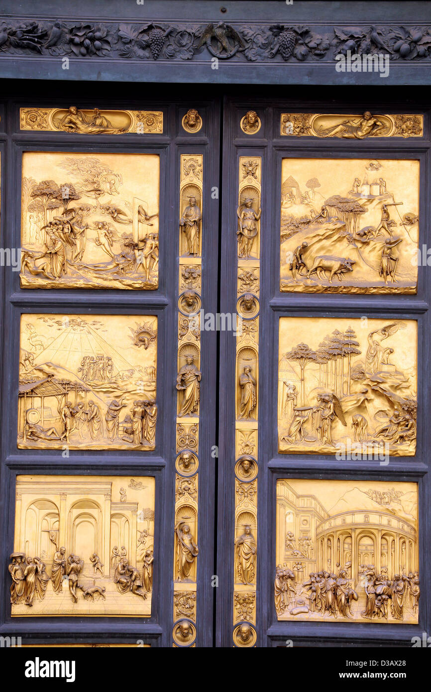 The bronze doors of the Baptistry known as the "Gate of Paradise" by