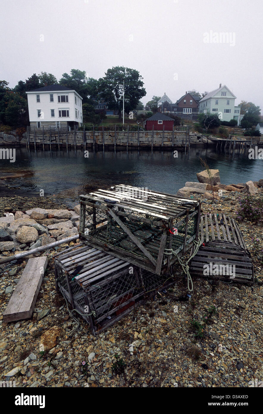 Elk2821730v Maine, Deer Isle, Stonington, town and harbor with lobster