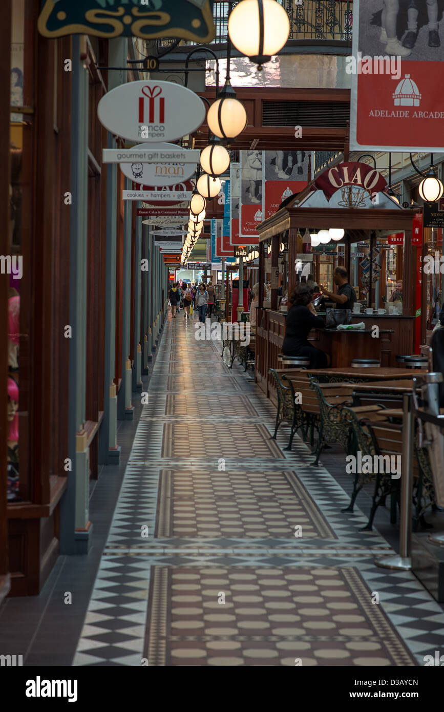 The ornate Adelaide Arcade shopping mall in Australia Stock Photo Alamy
