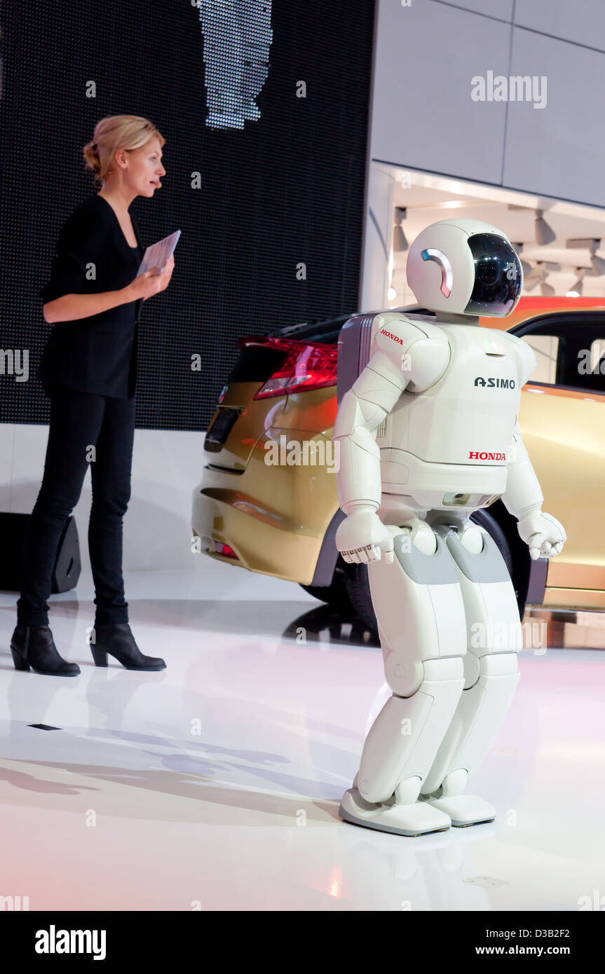 Asimo, The Super Intelligent Humanoid Robot at the 64th Internationale Automobil Ausstellung Stock Photo