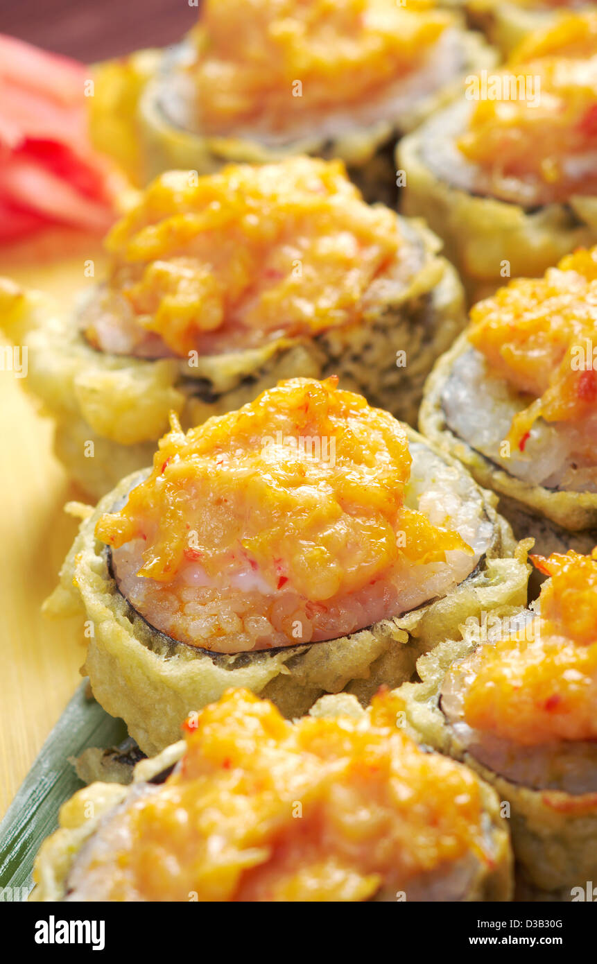 Japanese fried tempura sushi .traditional japanese food Stock Photo Alamy
