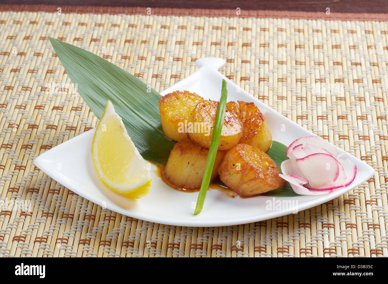 Baked scallops. traditional japanese food Stock Photo Alamy