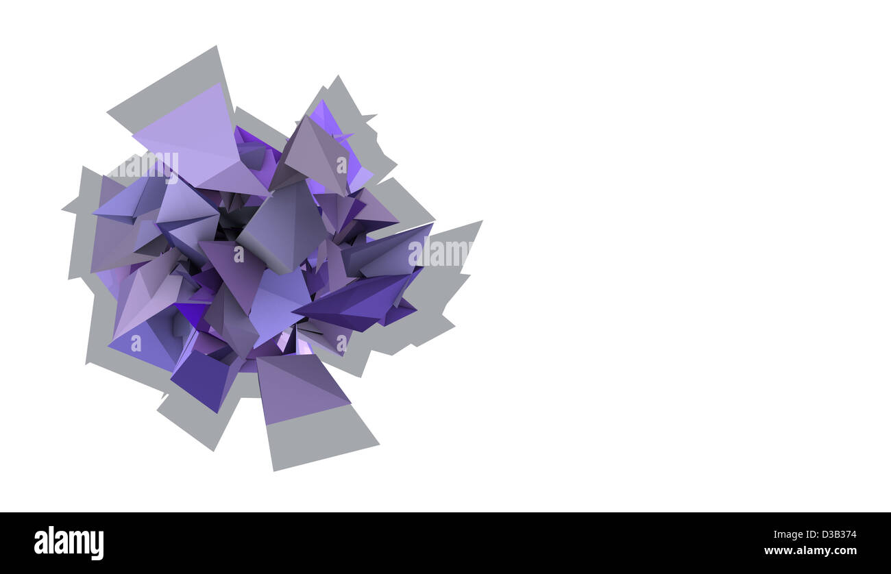 3d abstract purple spiked electric shape Stock Photo
