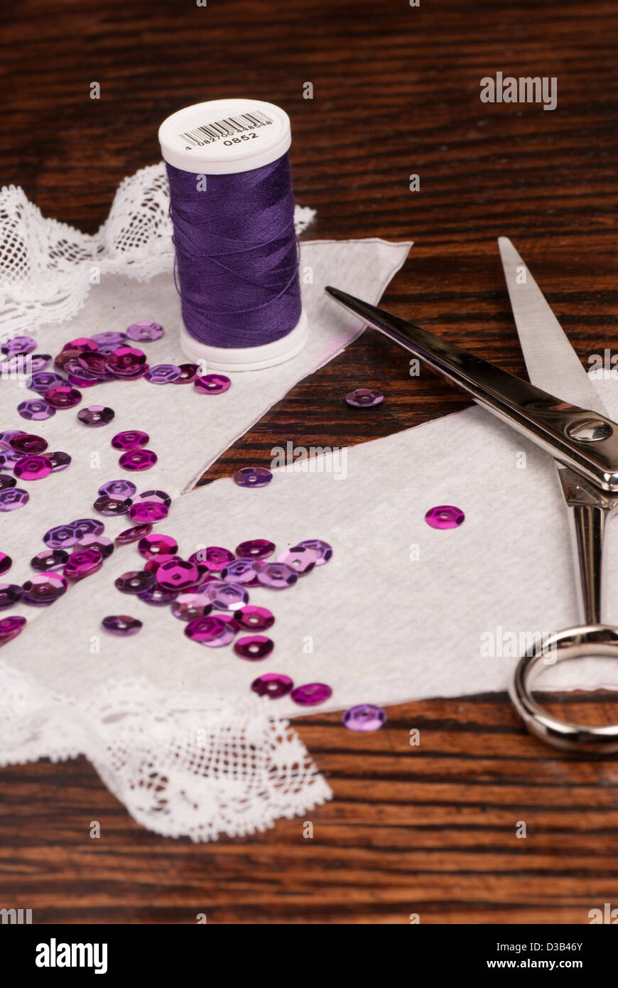 Sewing pattern in a still life with related objects Stock Photo - Alamy