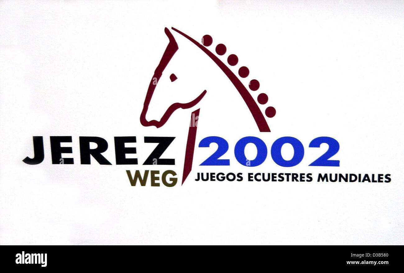 (dpa) - The logo of the IVth World Equestrian Games in Jerez de la Frontera, Spain, 2002. Stock Photo